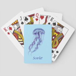 Personalisierte Lila Jellyfish-Illustration Spielkarten