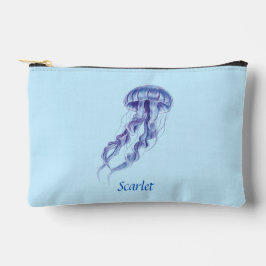 Personalisierte Lila Jellyfish-Illustration Zubehörtasche
