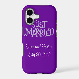 Personalisierte lila Just Married iPhone 5 Hülle