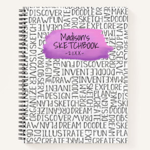 Personalisierte Lila Künstler-Sketchbook-Notebook Notizbuch