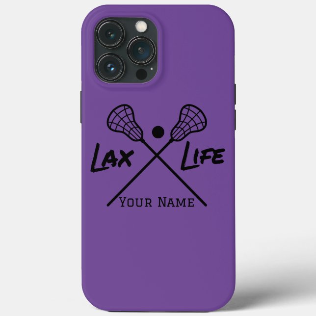 Personalisierte Lila LAX (Lacrosse Life) Case-Mate iPhone Hülle (Rückseite)
