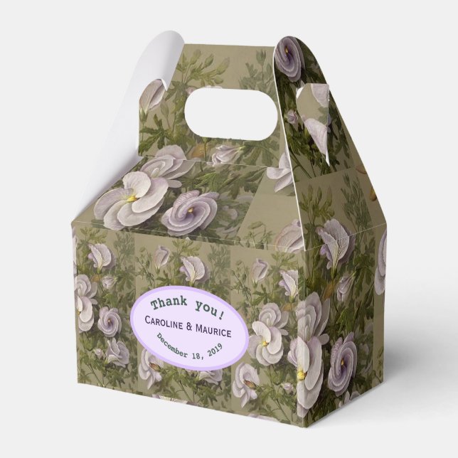 Personalisierte Lila Lilac Hibiskus Covered Weddin Geschenkschachtel (Vorderseite)