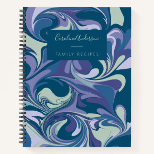 Personalisierte Lila Marinefamilie Rezept Notizbuch