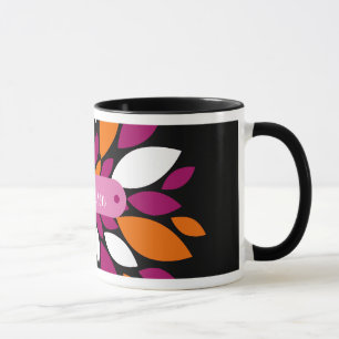 Personalisierte lila orange tasse