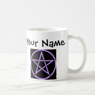 Personalisierte lila Pentagram-/Pentagramm Wiccan Tasse