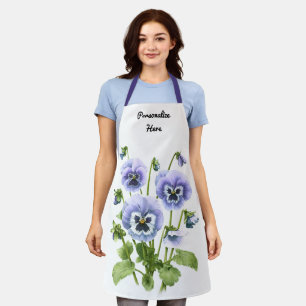 Personalisierte lila Stiefmütterchen Blumen Botani Schürze