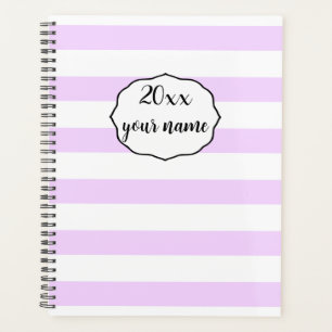 Personalisierte Lila Streifen-Planer-Notebook Planer