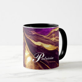 Personalisierte Lila Tasse und Goldmarmor