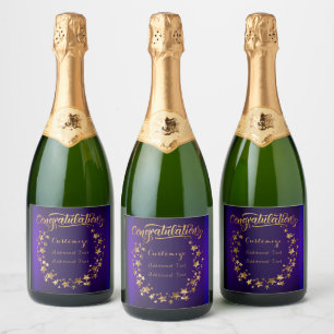Personalisierte lila und goldene Gratulation
