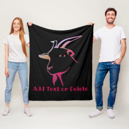 Personalisierte Lila und rosafarbene Ziege Fleecedecke
