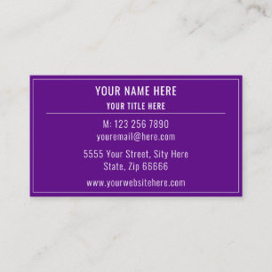 Personalisierte Lila Visitenkarte - Farben auswähl