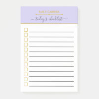Personalisierte Lilac- und Gold-Checkliste