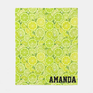 Personalisierte Limette-Zitrus-Muster-Flanelldecke Fleecedecke