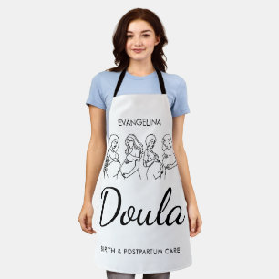 Personalisierte Line-Art-Hebamme Doula Schürze
