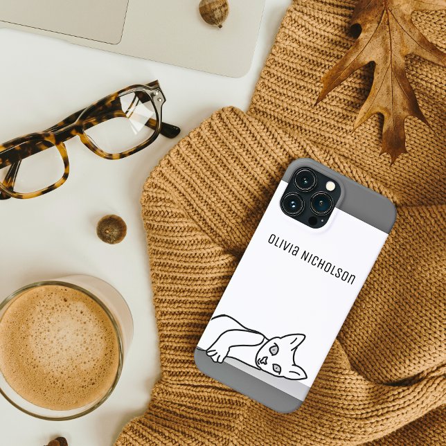 Personalisierte Linie Zeichnend Kitty Cat Case-Mate iPhone Hülle (Von Creator hochgeladen)