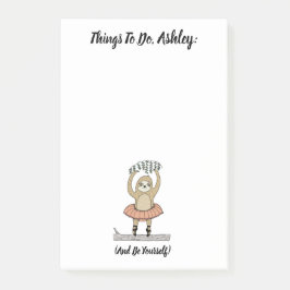 Personalisierte Liste der zu verwendenden Schläge Post-it Klebezettel