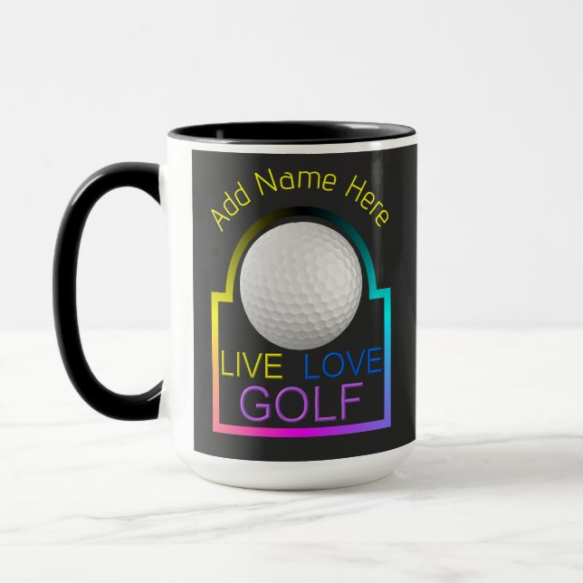 Personalisierte Live Liebe Combo Golf Tasse (Links)