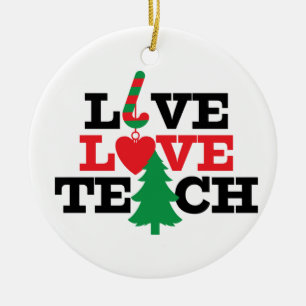 Personalisierte Live-Liebe Unterrichten Weihnachts Keramik Ornament