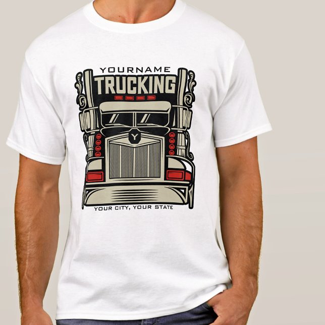 Personalisierte LKWing 18 Rad BIG RIG LKW T-Shirt (Von Creator hochgeladen)