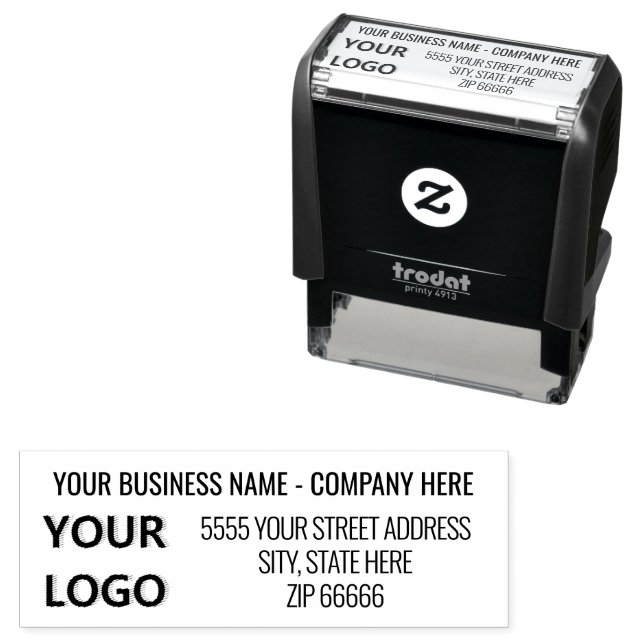 Personalisierte Logo-Adresse Briefmarke Permastempel (Beispiel)