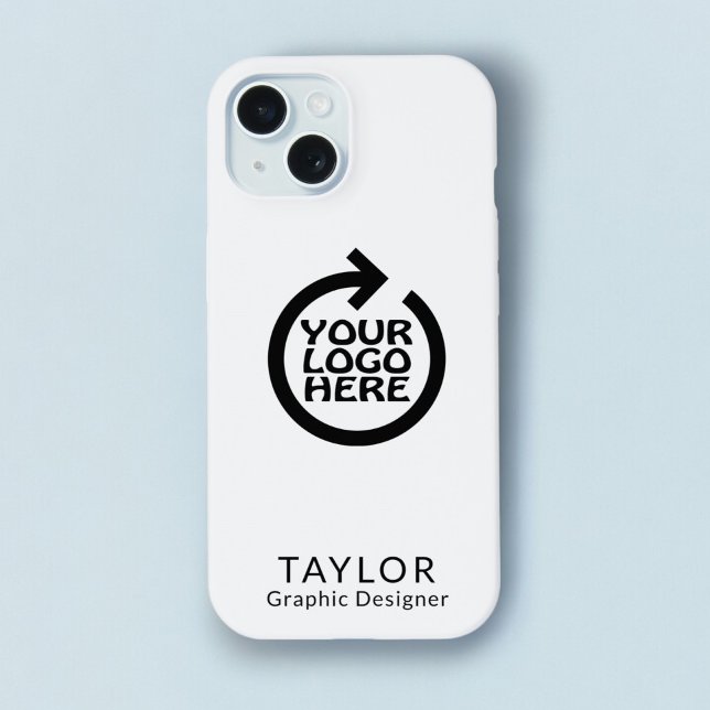 Personalisierte Logos und Texte iPhone 15 Hülle (Personalized Logo and Text Business iPhone 15 Case from Ricaso. 
Easy add own logo and text 
)