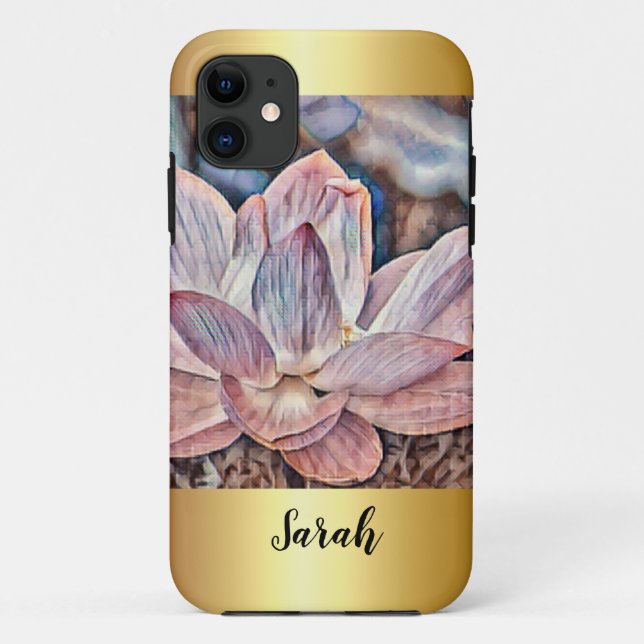 Personalisierte Lotus-Blume Case-Mate iPhone Hülle (Rückseite)