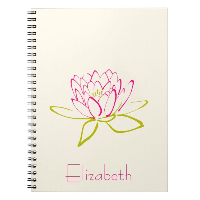 Personalisierte Lotus Blume/Wasserlilie Notizblock (Vorderseite)