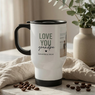 Personalisierte 'Love You Grandpa'-Foto-Tasse Reisebecher