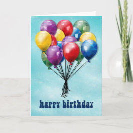 Personalisierte Low-Poly-Ballons-Geburtstagskarte Karte