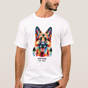 Personalisierte Low-Poly-Kunst für Deutsche Schäfe T-Shirt