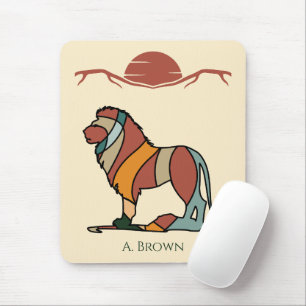 Personalisierte Löwen-Mauspad Namens-Schreibtisc Mousepad