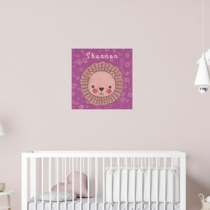 Personalisierte Löwenwand Kunst für Kinder Poster