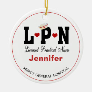 Personalisierte LPN Keramik Weihnachten Keramik Ornament