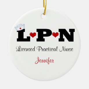 Personalisierte LPN Krankenpflege Keramik Ornament