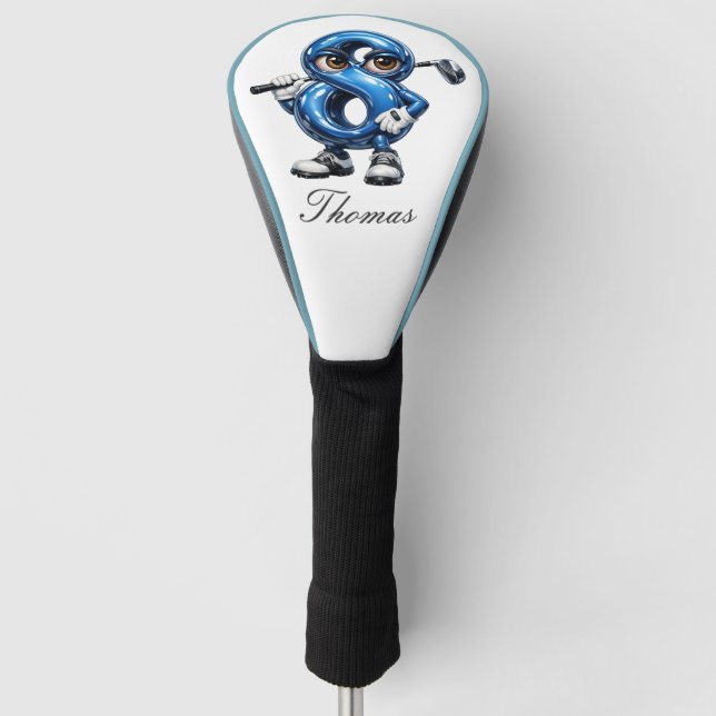 Personalisierte Lucky 8 Golf Kopfbedeckung Headcover (Vorderseite)