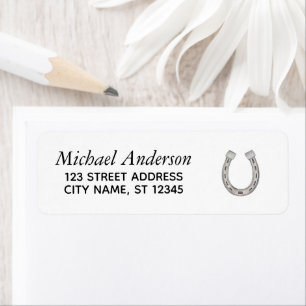 Personalisierte Lucky Horse Shoe Rücksendeadresse