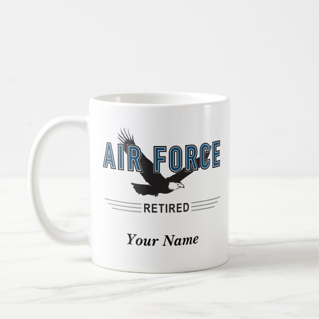 Personalisierte Luftwaffen-Rentner-Tasse Kaffeetasse (Links)