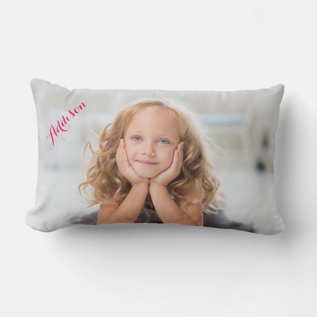 Personalisierte Lumbalkissen fügen Foto und Namen  Lendenkissen (Vorderseite)