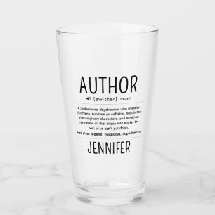 Personalisierte lustige Autor Schriftsteller Defin Glas