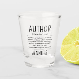 Personalisierte lustige Autor Schriftsteller Defin Schnapsglas