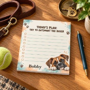 Personalisierte lustige Boxer-Hund-To-Do-Liste Notizblock