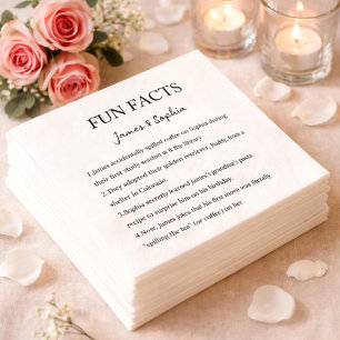 Personalisierte lustige Fakten Hochzeitsservietten Serviette