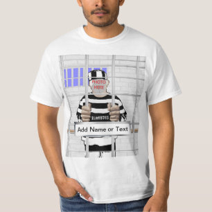 Personalisierte lustige Gesicht Convictschablone T-Shirt