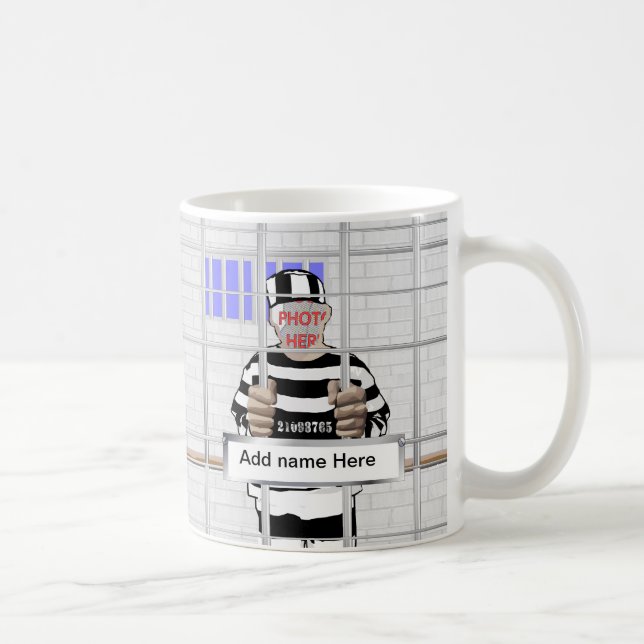 Personalisierte lustige Gesicht Convictschablone Tasse (Rechts)