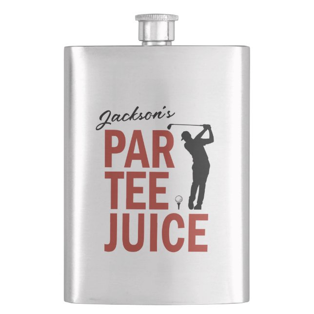 Personalisierte lustige Golf Par Tee Saft-Flasche Flachmann (Vorderseite)
