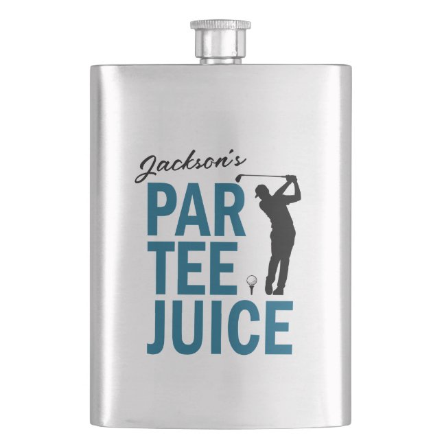 Personalisierte lustige Golf Par Tee Saft-Flasche Flachmann (Vorderseite)