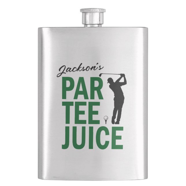 Personalisierte lustige Golf Par Tee Saftflasche Flachmann (Vorderseite)