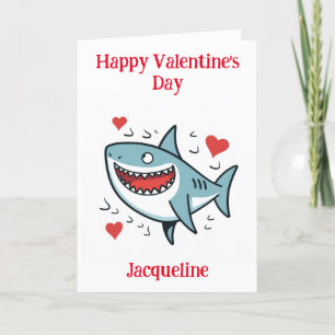 Personalisierte lustige Haifisch Valentinstagskart Feiertagskarte