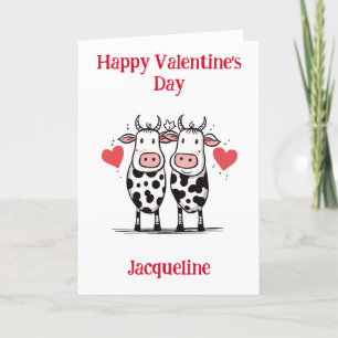 Personalisierte lustige Kuh Valentinstagskarte Feiertagskarte
