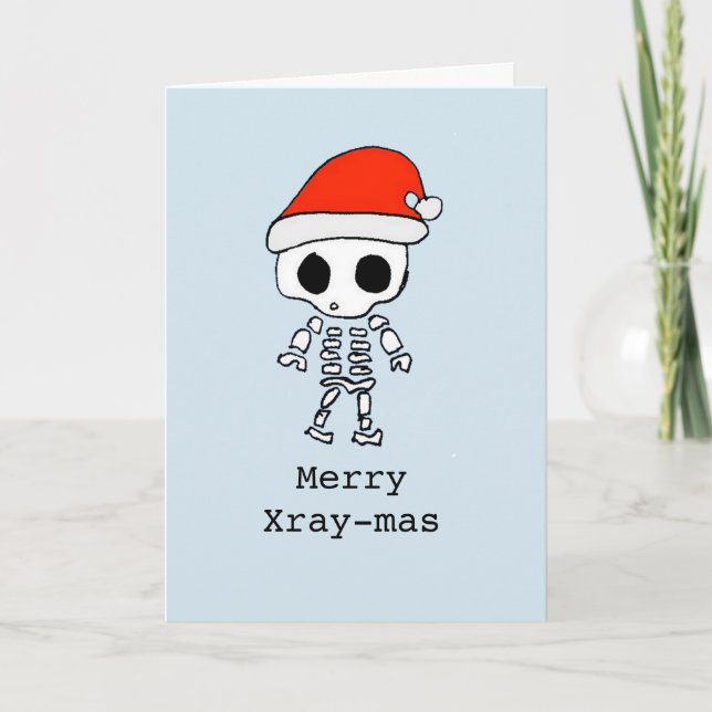 Personalisierte lustige "Merry x raymas" Feiertagskarte (Vorderseite)
